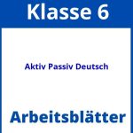 Aktiv Passiv Übungen Deutsch Klasse 6 Arbeitsblätter