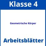 Geometrische Körper 4 Klasse Arbeitsblätter