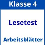 Lesetest 4 Klasse Arbeitsblätter